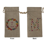 Macarons Large Burlap Gift Bag - Front & Back