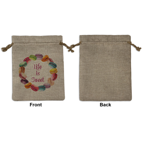 Macarons Medium Burlap Gift Bag - Front Approval