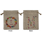 Macarons Medium Burlap Gift Bag - Front & Back