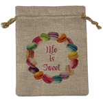 Macarons Medium Burlap Gift Bag - Front