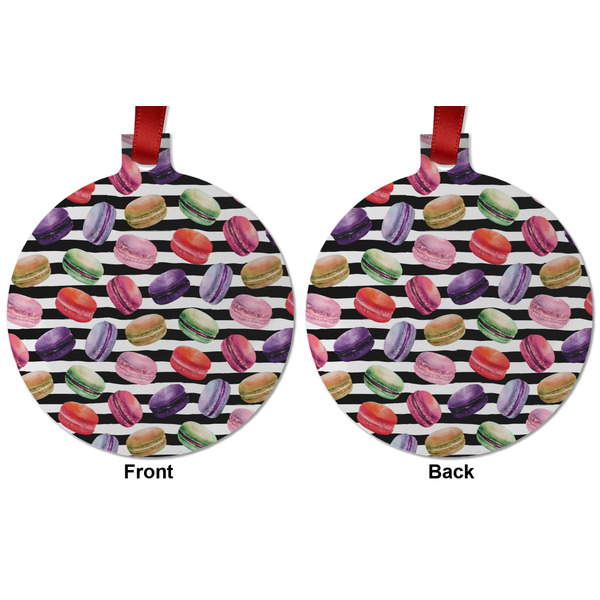 Macarons Metal Ball Ornament - Front and Back