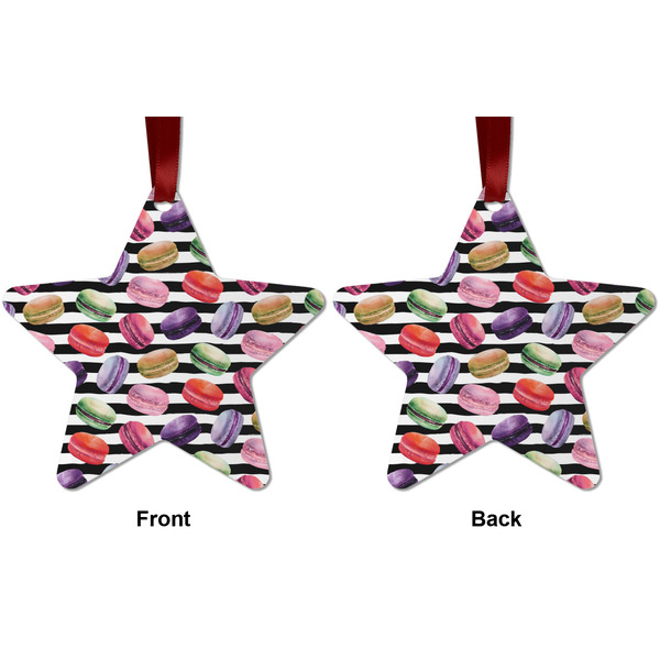 Macarons Metal Star Ornament - Front and Back