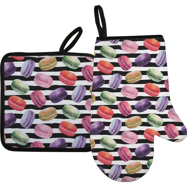 Custom Macarons Oven Mitt & Pot Holder Set