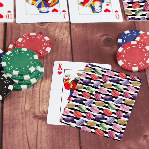 Macarons On Table with Poker Chips