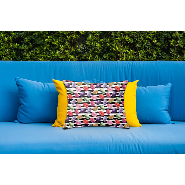 Macarons Outdoor Throw Pillow  - LIFESTYLE (Rectangular - 20x14)