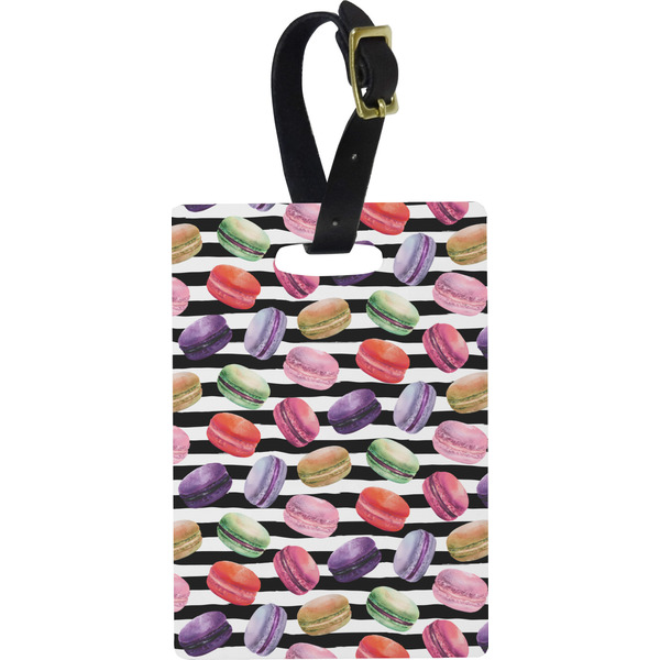 Custom Macarons Plastic Luggage Tag - Rectangular