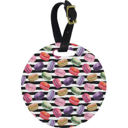 Macarons Plastic Luggage Tag - Round