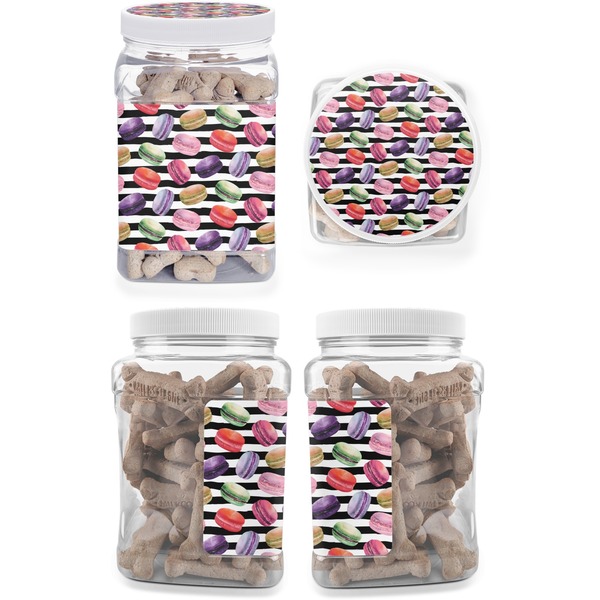 Macarons Pet Treat Jar - Multiple Angles