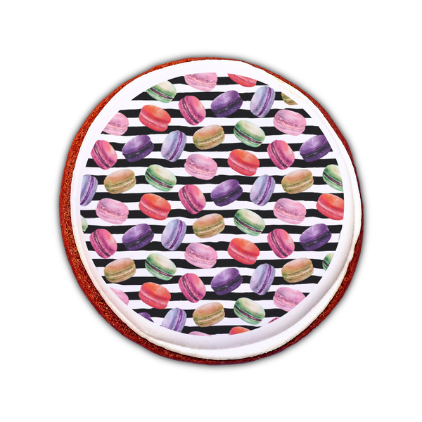 Macarons Printed Icing Circle - Small - On Cookie