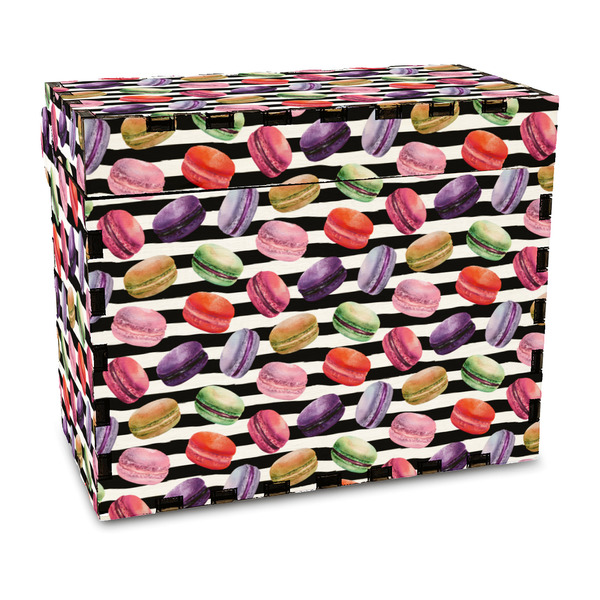 Custom Macarons Wood Recipe Box - Full Color Print
