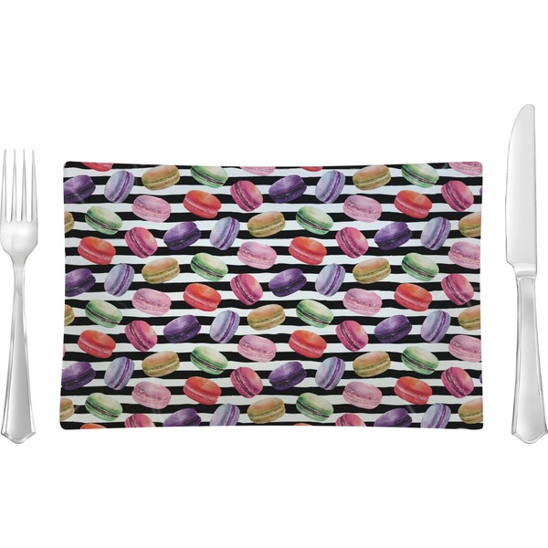 Custom Macarons Rectangular Glass Lunch / Dinner Plate - Single or Set