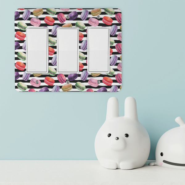 Macarons Rocker Light Switch Covers - Triple - IN CONTEXT
