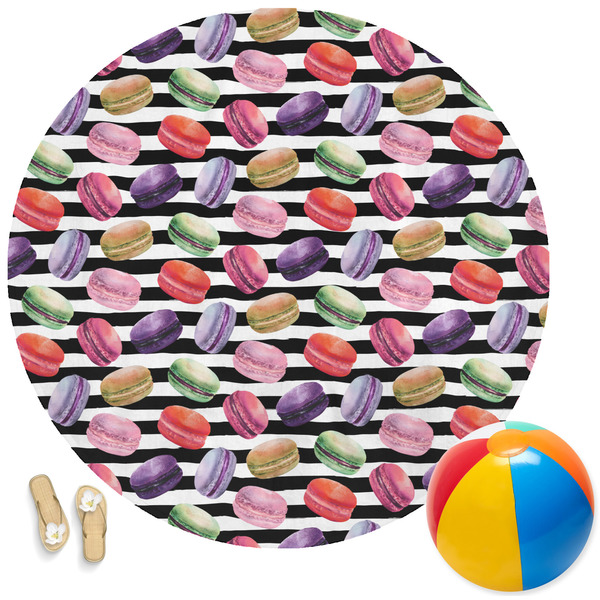 Custom Macarons Round Beach Towel