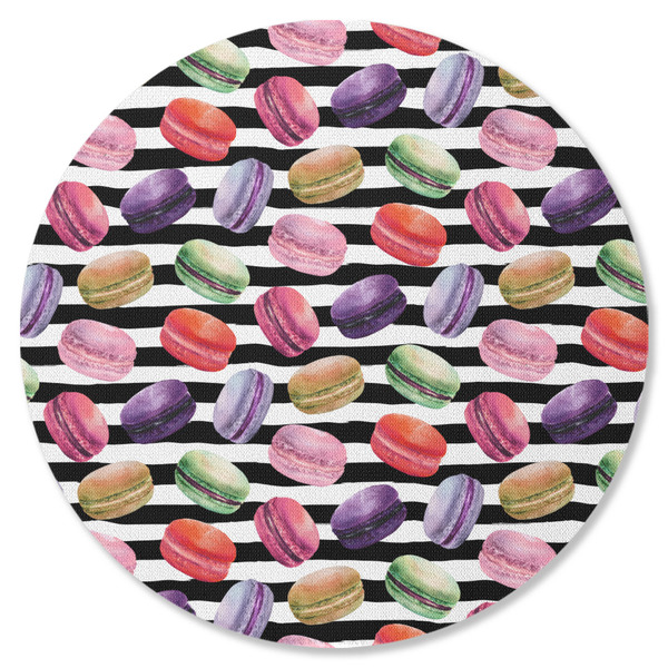 Macarons Round Coaster Rubber Back - Single