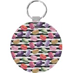 Macarons Round Plastic Keychain