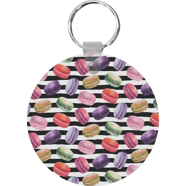 Custom Macarons Round Plastic Keychain