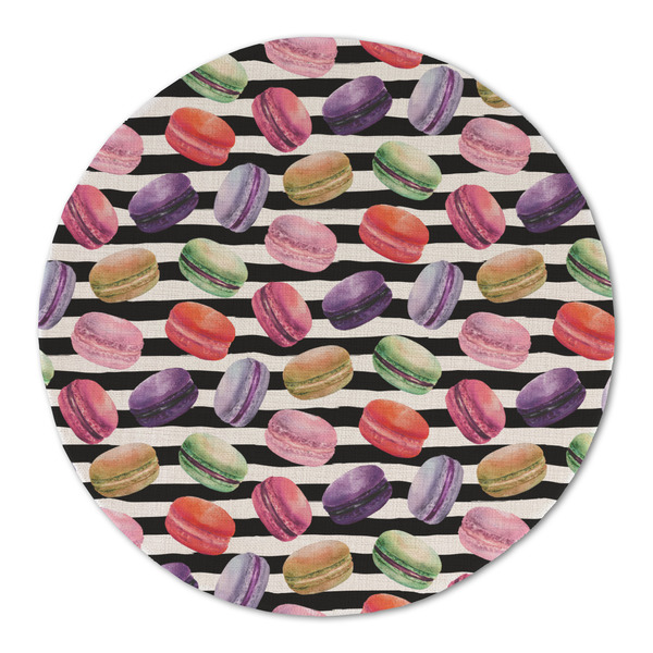 Macarons Round Linen Placemats - FRONT (Double Sided)