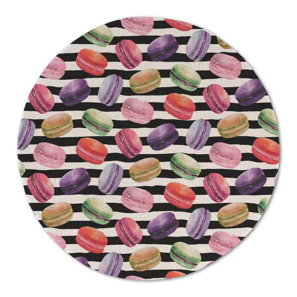 Custom Macarons Round Linen Placemat - Single Sided