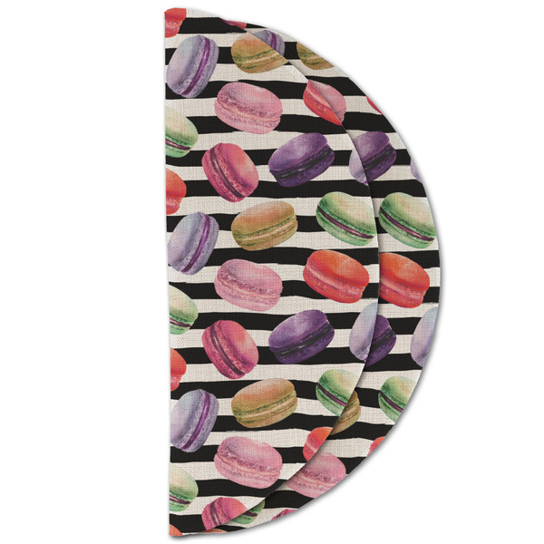 Macarons Round Linen Placemats - HALF FOLDED (double sided)