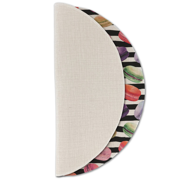 Macarons Round Linen Placemats - HALF FOLDED (single sided)