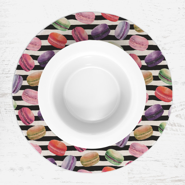 Macarons Round Linen Placemats - LIFESTYLE (single)