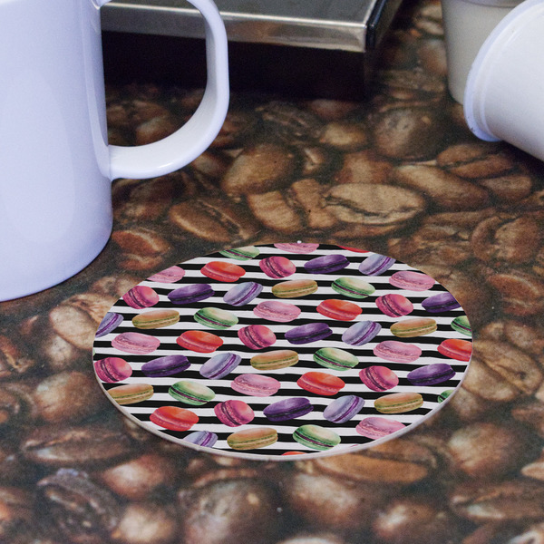 Macarons Round Paper Coaster - Front