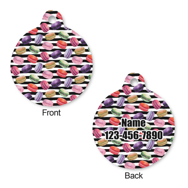Macarons Round Pet Tag - Front & Back
