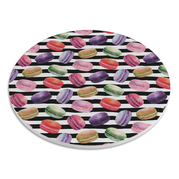 Macarons Round Stone Trivet - Angle View