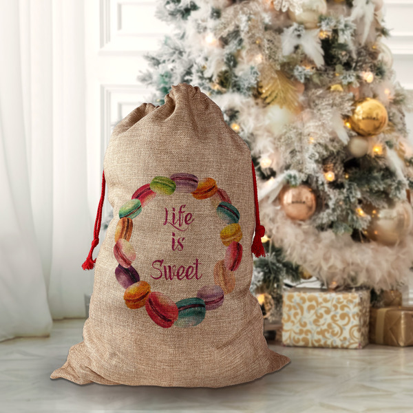 Macarons Santa Bag - Front (stuffed)