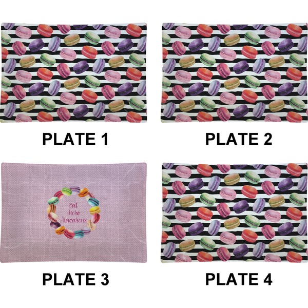 Macarons Set of Rectangular Appetizer / Dessert Plates (Approval)