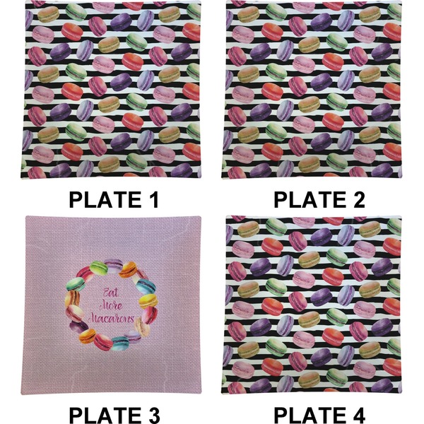 Macarons Set of Square Dinner Plates (Approval)