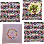 Macarons Set of 4 Glass Square Lunch / Dinner Plate 9.5" (Personalized)