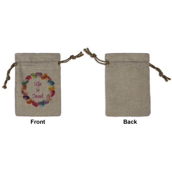 Macarons Small Burlap Gift Bag - Front Approval