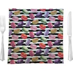 Macarons 9.5" Glass Square Lunch / Dinner Plate- Single or Set of 4