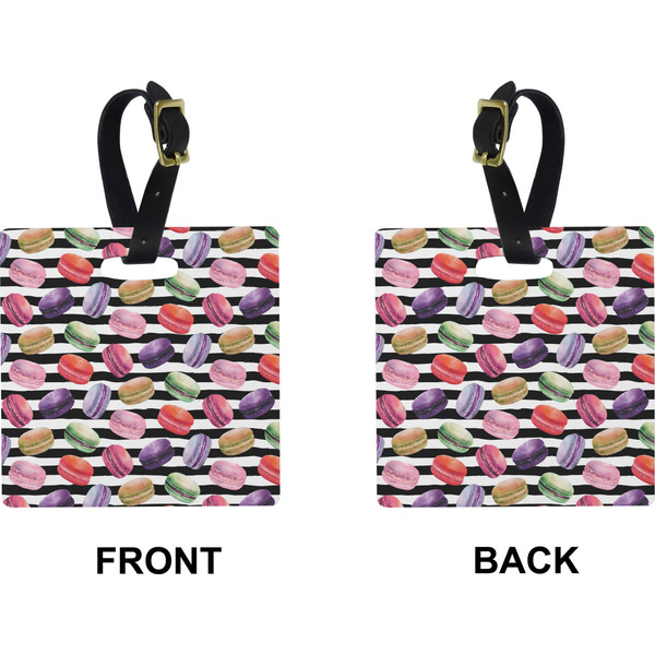 Macarons Square Luggage Tag (Front + Back)