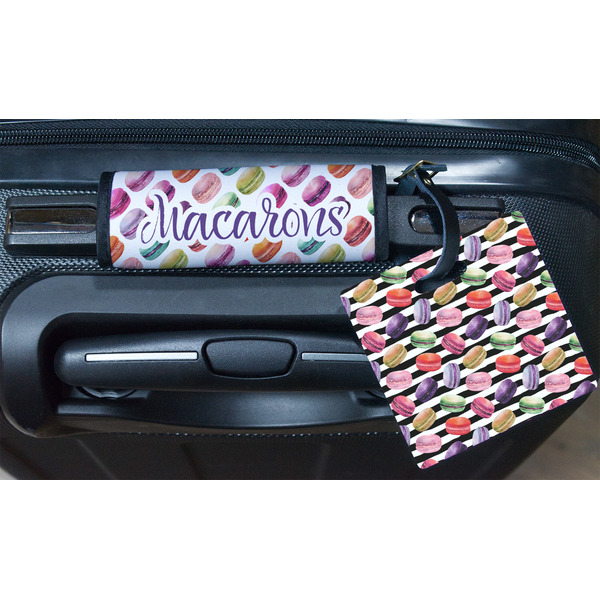 Macarons Square Luggage Tag & Handle Wrap - In Context