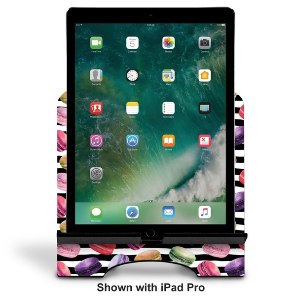 Macarons Stylized Tablet Stand - Front with ipad