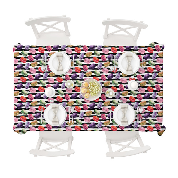 Macarons Tablecloths (58"x102") - TOP VIEW (with plates)