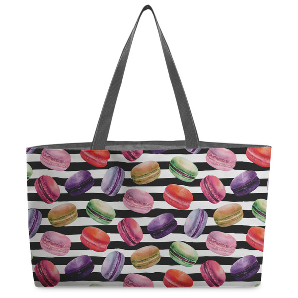 Custom Macarons Beach Totes Bag - w/ Black Handles