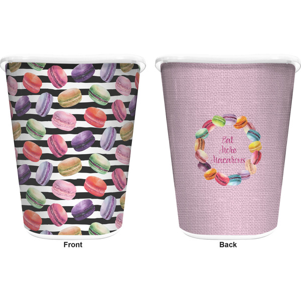 Macarons Trash Can White - Front and Back - Apvl