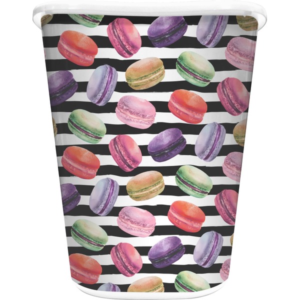 Custom Macarons Waste Basket - Single Sided (White)