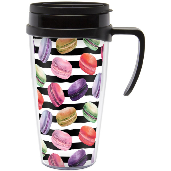 Custom Macarons Acrylic Travel Mug with Handle