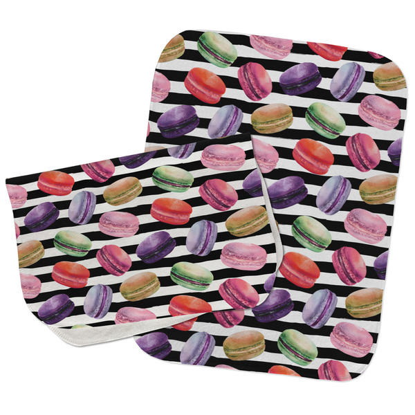 Macarons Two Rectangle Burp Cloths - Open & Folded