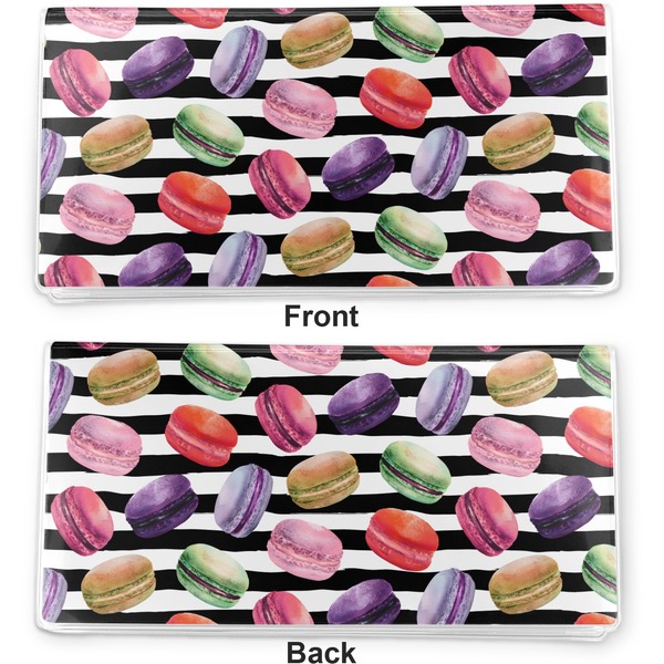 Macarons Vinyl Check Book Cover - Front and Back
