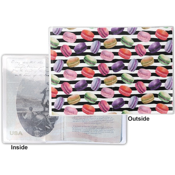 Macarons Vinyl Passport Holder - Flat Front and Back