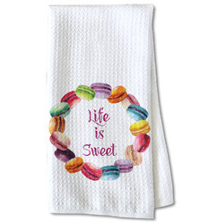 Macarons Kitchen Towel - Waffle Weave - Partial Print