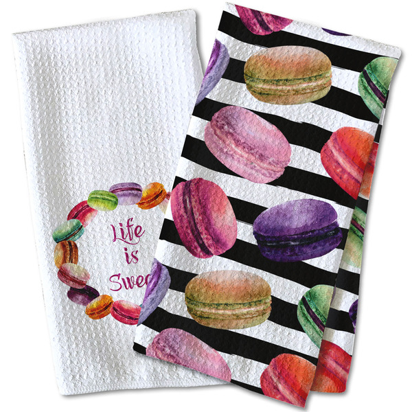 Macarons Waffle Weave Towels - Two Print Styles