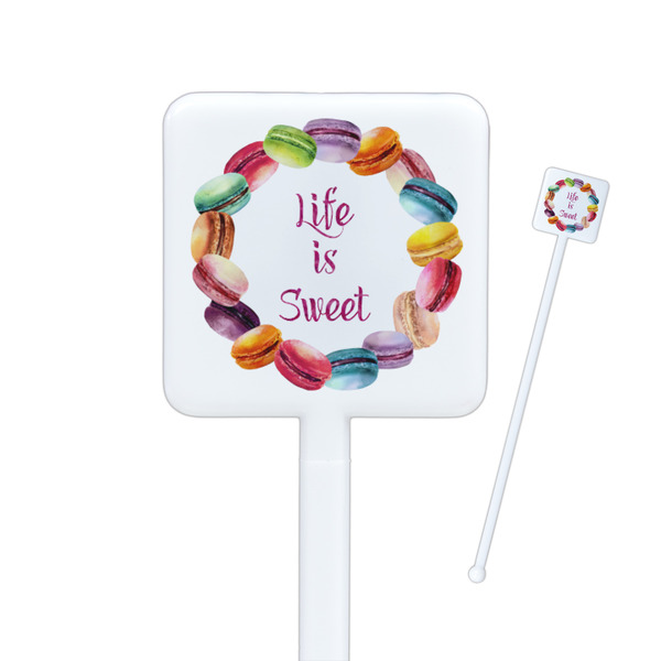 Custom Macarons Square Plastic Stir Sticks
