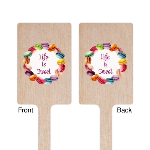 Macarons Wooden 6.25" Stir Stick - Rectangular - Double Sided - Front & Back