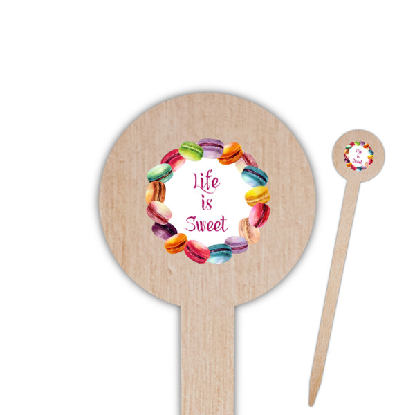 Custom Macarons Round Wooden Food Picks